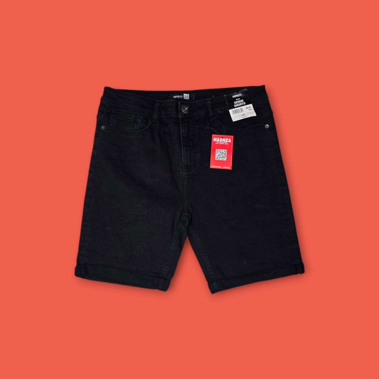 Denim Shorts Jet Black 34