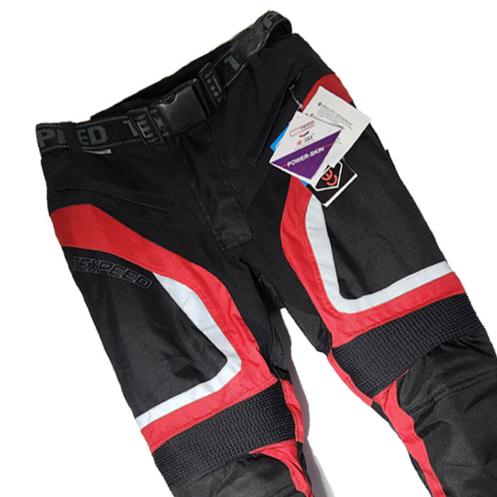 Black & Red Biker Pants Hashza