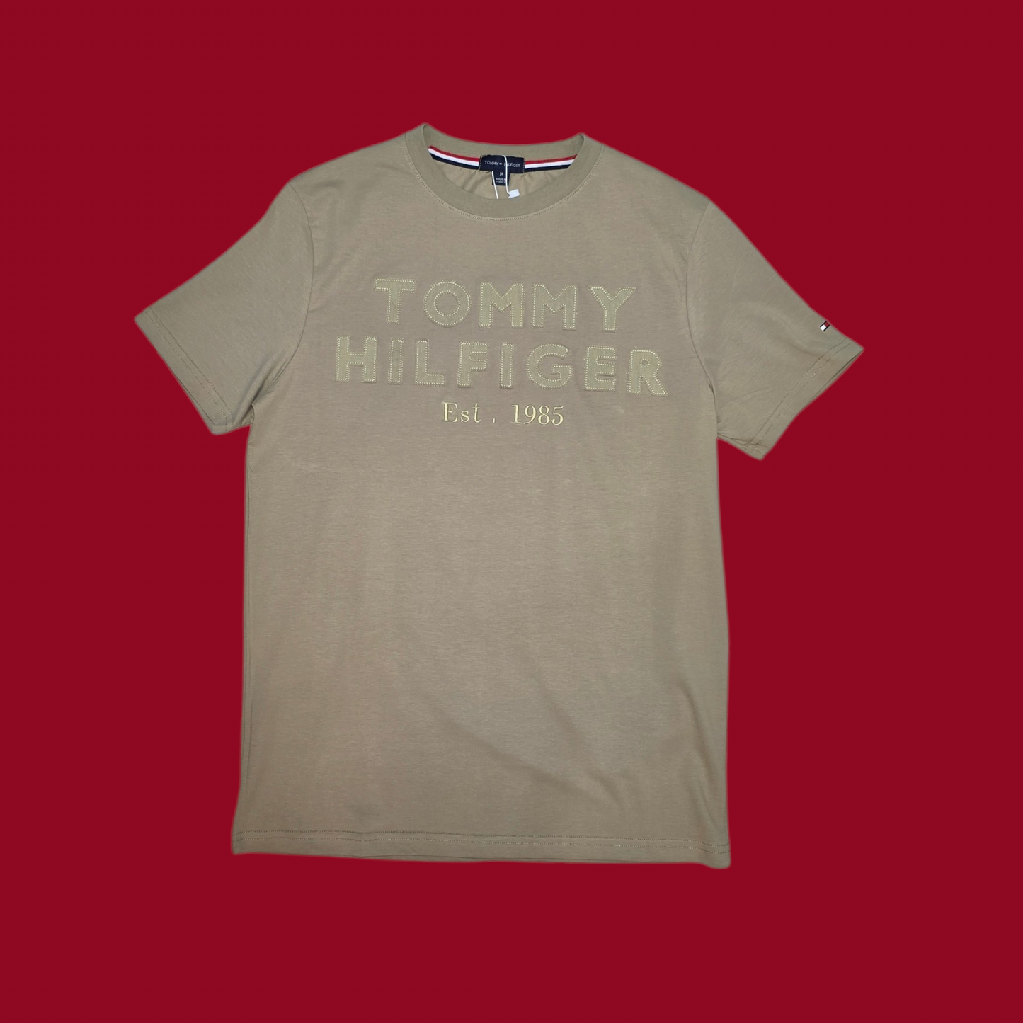Tommy Hilfiger Embroidered Logo Tee – Premium Imported Cotton