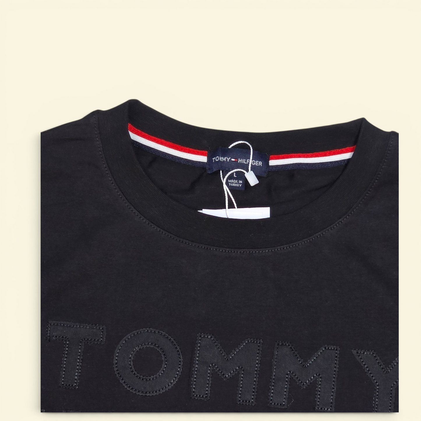 Tommy Hilfiger Embroidered Logo Tee – Premium Imported Cotton