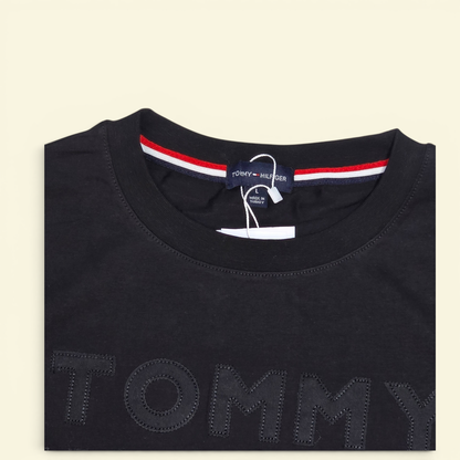 Tommy Hilfiger Embroidered Logo Tee – Premium Imported Cotton