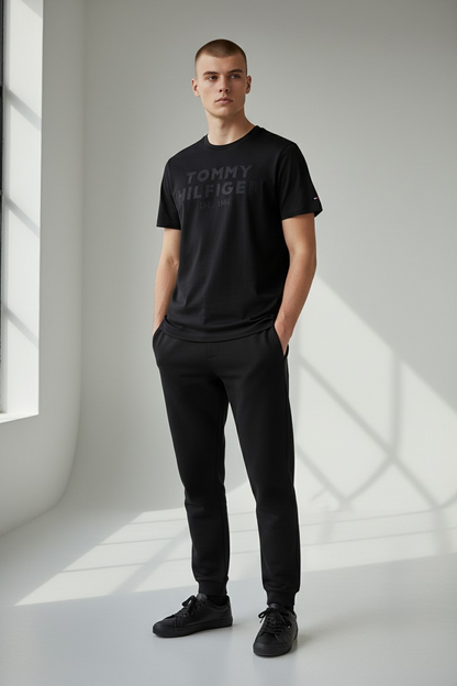 Tommy Hilfiger Embroidered Logo Tee – Premium Imported Cotton