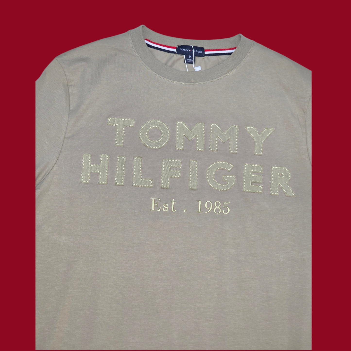 Tommy Hilfiger Embroidered Logo Tee – Premium Imported Cotton