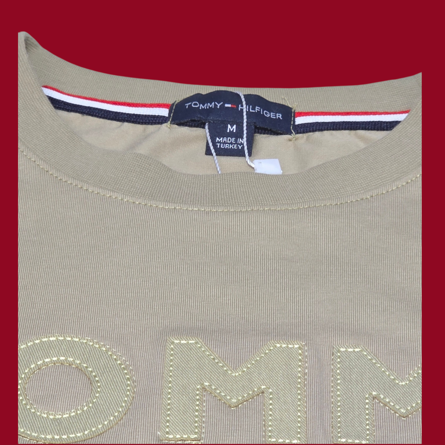 Tommy Hilfiger Embroidered Logo Tee – Premium Imported Cotton