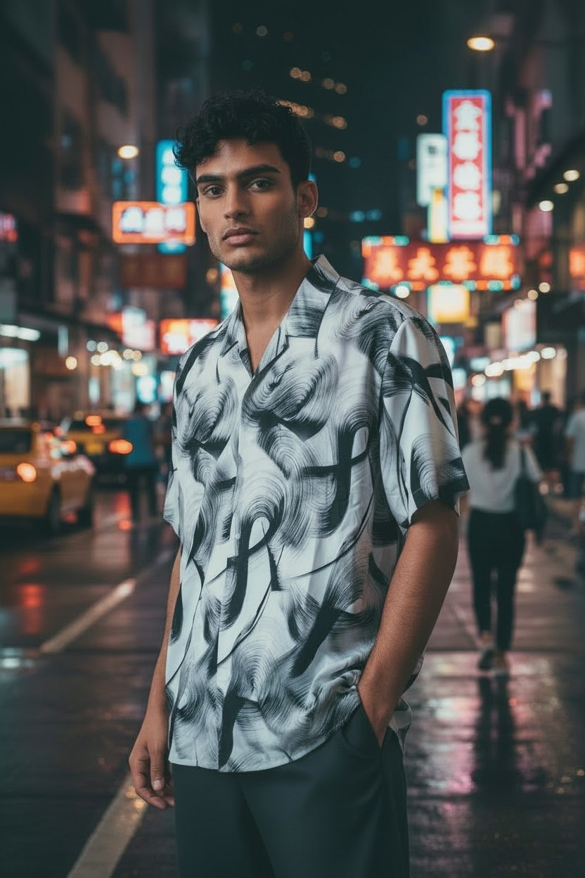 Imported Abstract Print shirt