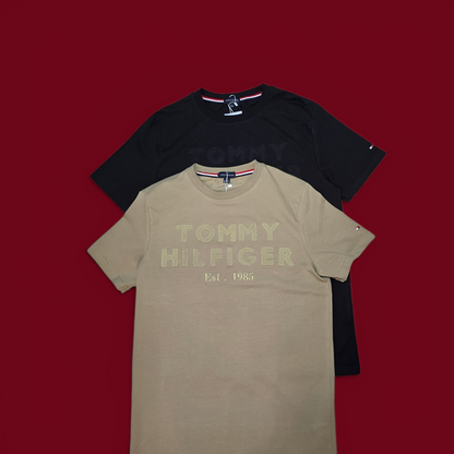 Tommy Hilfiger Embroidered Logo Tee – Premium Imported Cotton